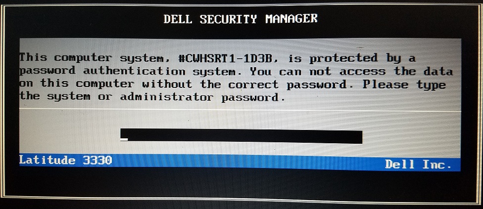 Dell Inspiron 5458 Master Password